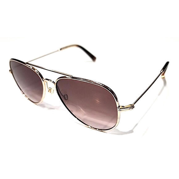 Warby Parker Raider W2403 Small Gold Gray Aviator Unisex Sunglasses 54-14 140